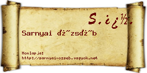Sarnyai Özséb névjegykártya